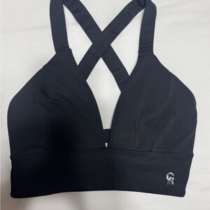 Women's Black Cross-Back Sports Bra